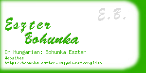 eszter bohunka business card